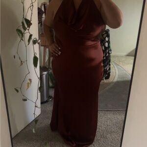 Elegant Brown Halter Dress Fashion Nova